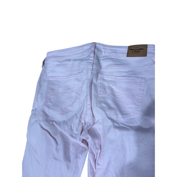 Abercrombie & Fitch Womens Pink Denim Distressed Skinny Jeans Size 27 - Picture 7 of 7